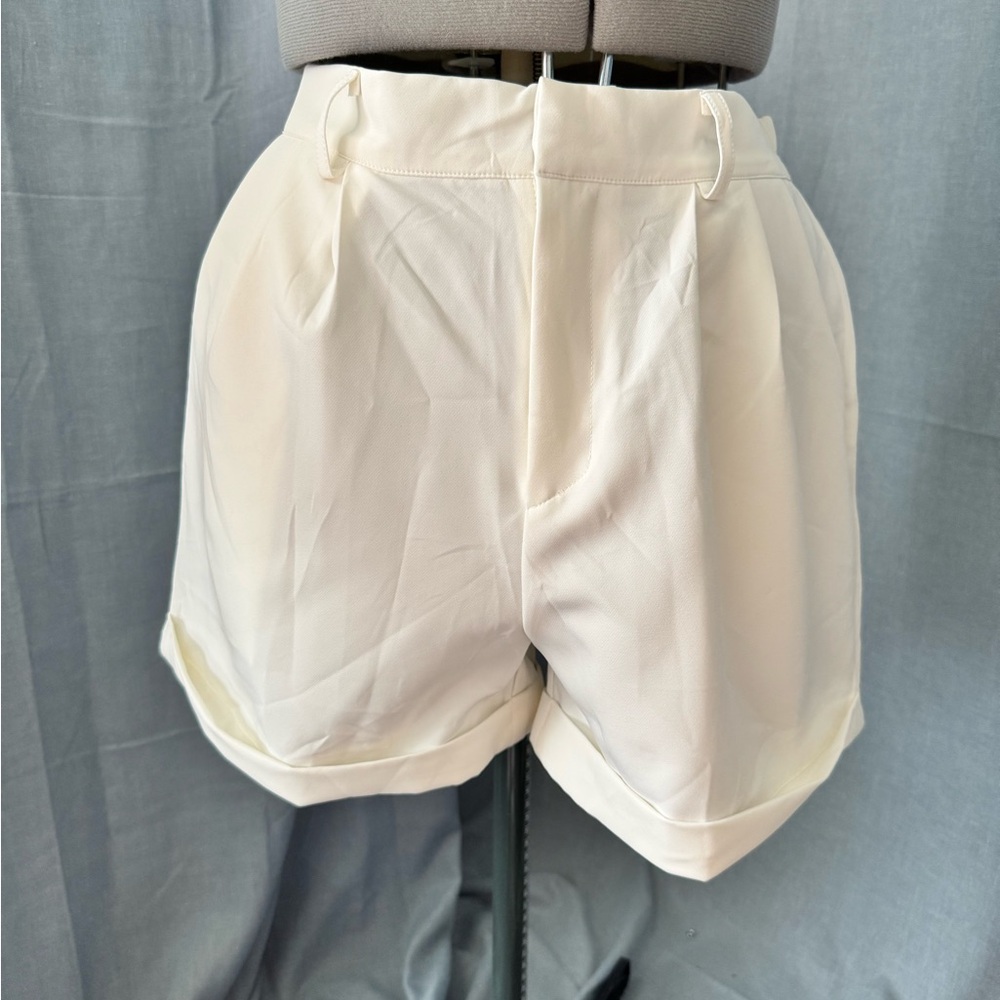 Elegant Cream Women's Shorts